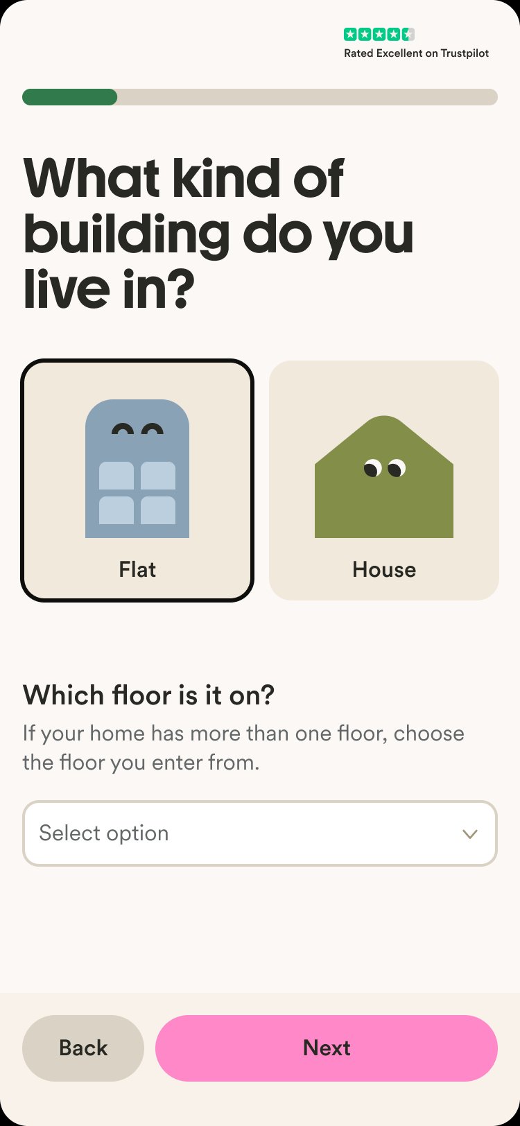 Property type question screen